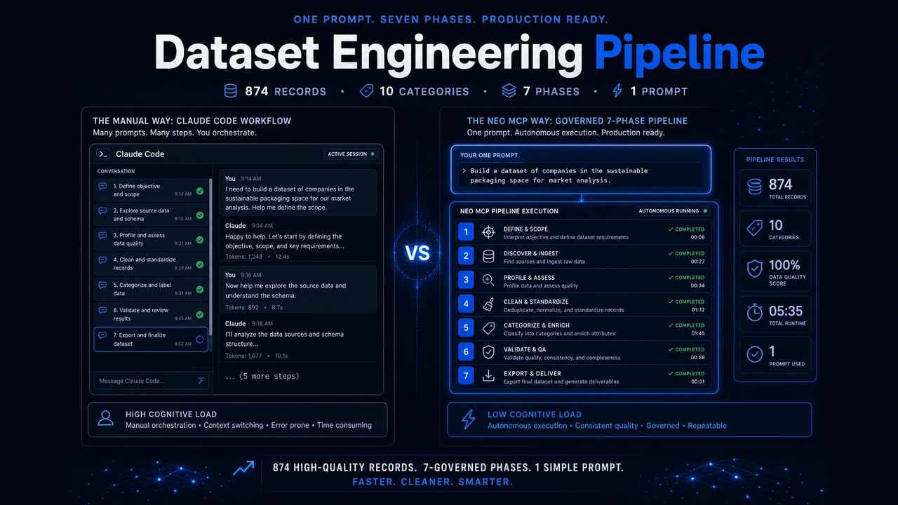 From Synthetic Data Generation to Dataset Engineering: What Changed When We Added Neo MCP