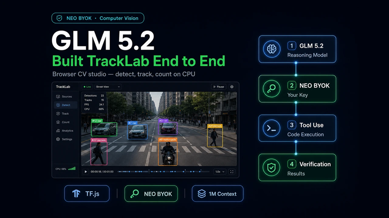 GLM 5.2 Built TrackLab: Browser Computer Vision with NEO BYOK