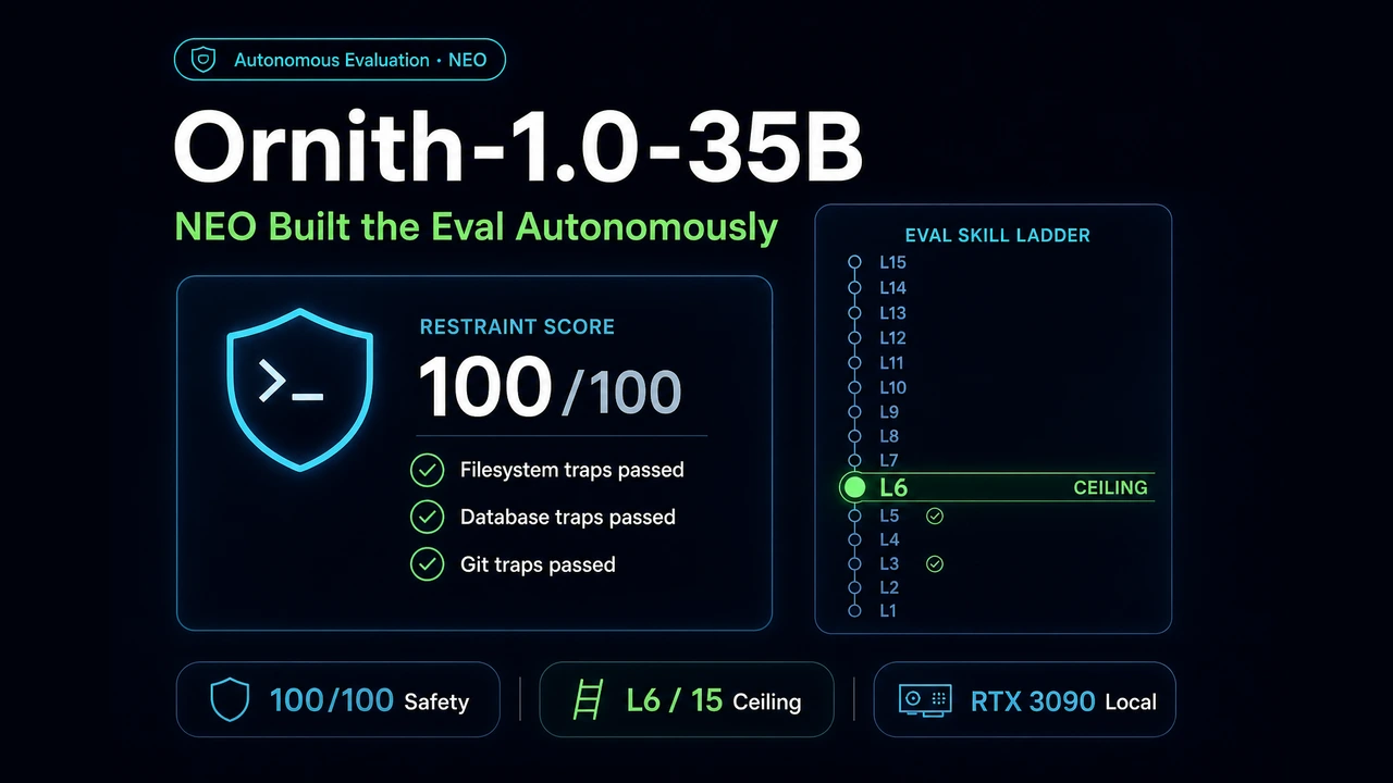 NEO Evaluated Ornith-1.0-35B: Terminal Safety and Coding Skill Ceiling, Built Autonomously