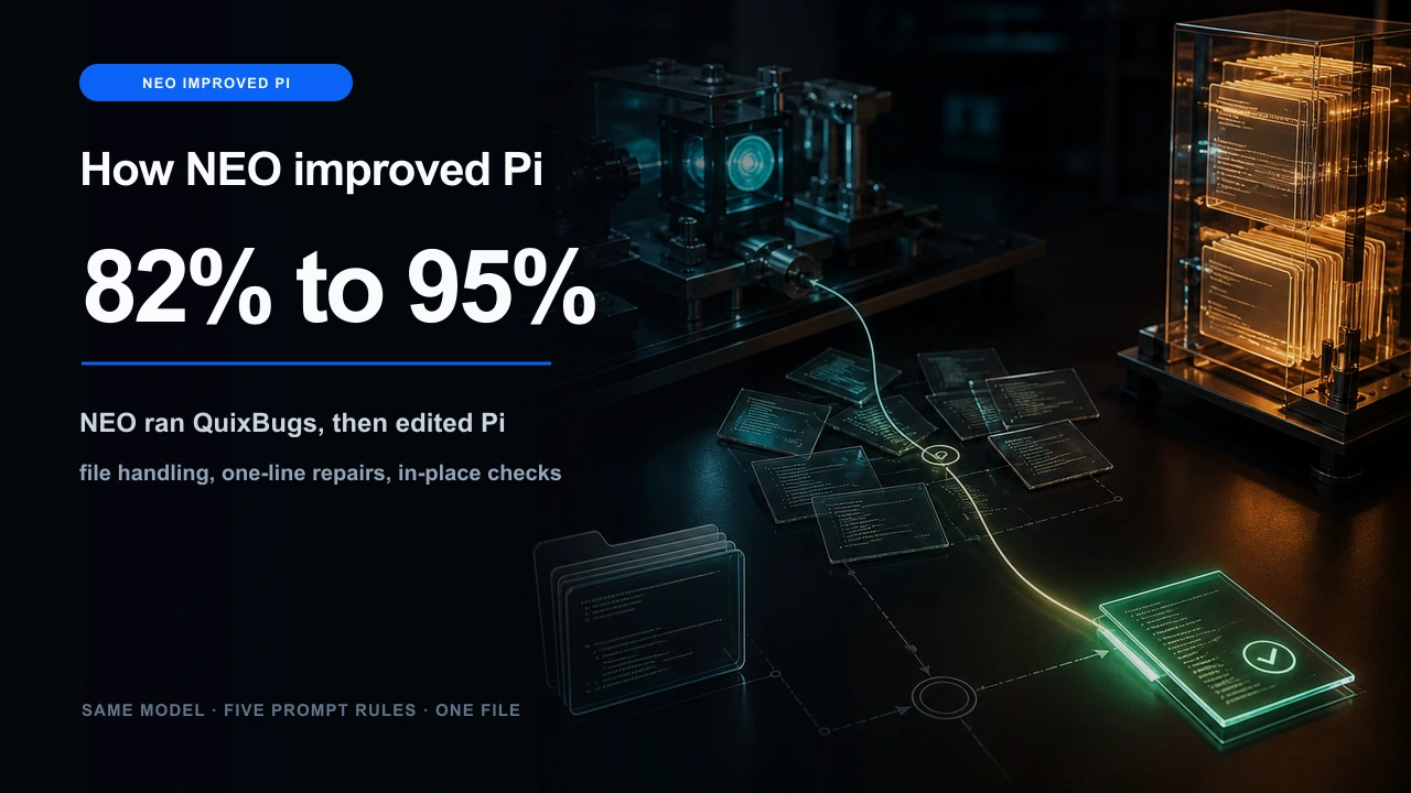 How NEO Improved the Pi Coding Agent from 82% to 95%