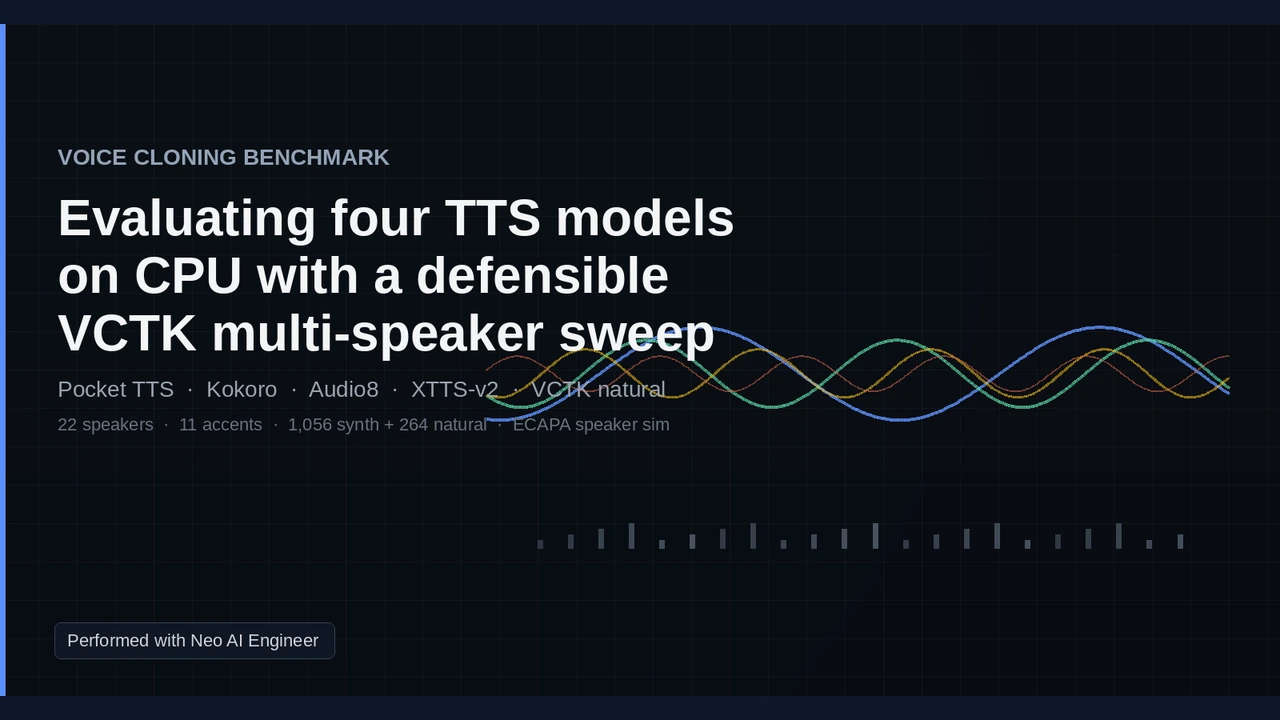 Evaluating Voice Cloning Models on CPU: A Practical Benchmark of Pocket TTS, Kokoro, Audio8, and XTTS-v2